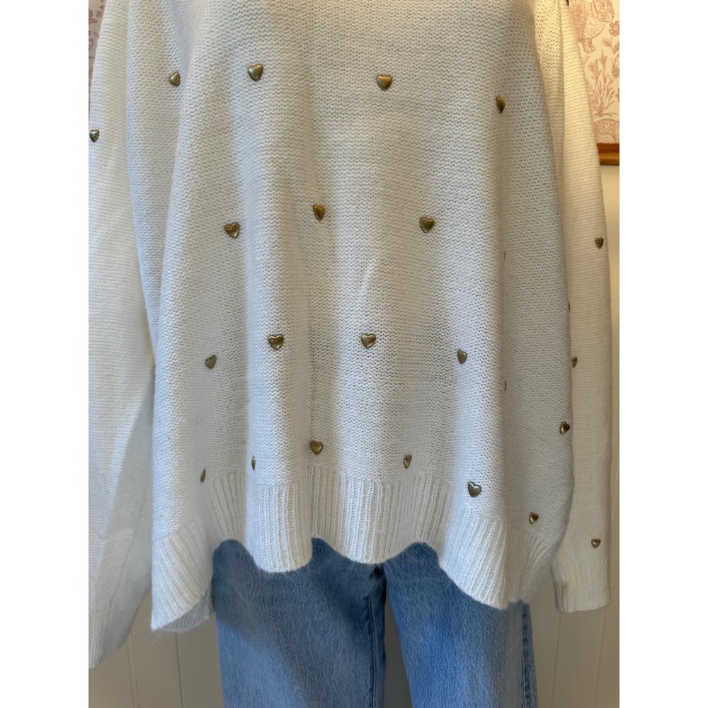 Lucky Brand Oversized Heart Stud Sweater – Size 3X - Picture 4 of 9